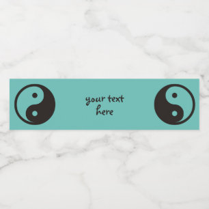 Etiqueta Para Botella De Agua Símbolo Yin Yang - diseño de tatuajes sólidos