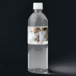 Etiqueta Para Botella De Agua simple minimal ADD YOUR PHOTO TEXT blue glitter Th<br><div class="desc">design</div>