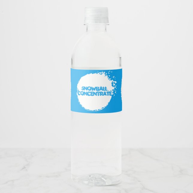 Etiqueta Para Botella De Agua SNOWBALL CONCENTRADO Funny (Anverso)