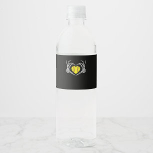 Etiqueta Para Botella De Agua Softball Heart Skeleton Hand Halloween Costume Fun