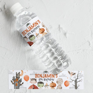 Etiqueta Para Botella De Agua Spooky Halloween Cumpleaños fiesta botella de agua