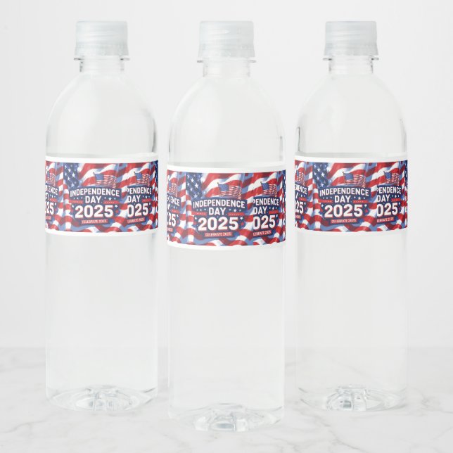 Etiqueta Para Botella De Agua Starry July 4th Celebration Labels (Botellas)