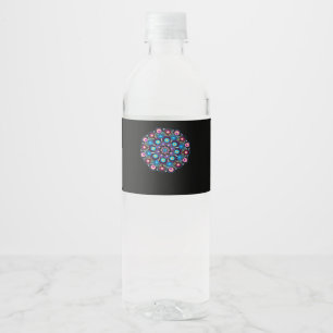 Etiqueta Para Botella De Agua Starry Night Whimsigoth Dot Mandala