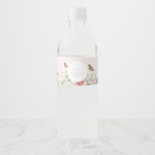 Etiqueta Para Botella De Agua Stay Hydrated Peonía Floral Botella de Agua para B