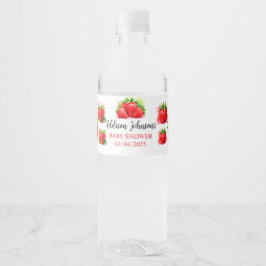 Etiqueta Para Botella De Agua Strawberry Baby Shower