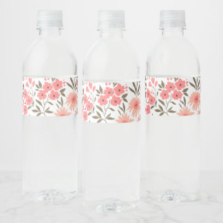 Etiqueta Para Botella De Agua Sueños Florales Suaves