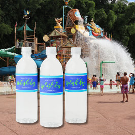 Etiqueta Para Botella De Agua Sumerja el divertido Día Verde Neon Verde Verano S