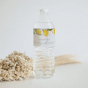 Etiqueta Para Botella De Agua Summer Citrus Lemon Baby Shower