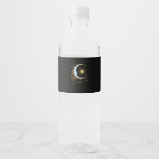 Etiqueta Para Botella De Agua Sun Moon Vintage 90 Witch Whimsigoth Estética