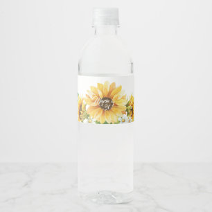 Etiqueta Para Botella De Agua Sunflower