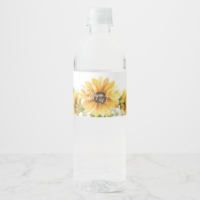Etiqueta Para Botella De Agua Sunflower (Anverso)