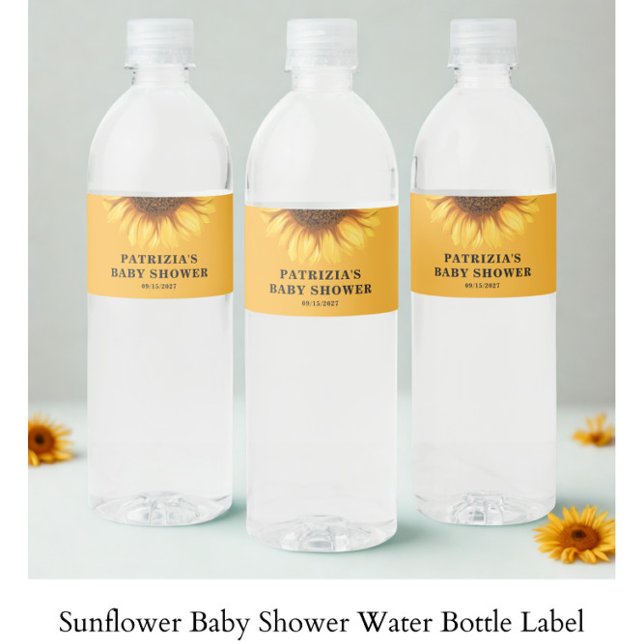 Etiqueta Para Botella De Agua Sunflower Baby Shower (Subido por el creador)