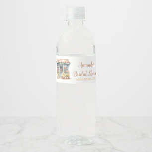 Etiqueta Para Botella De Agua Sunflowers Está fuera de la ducha de novia en el m