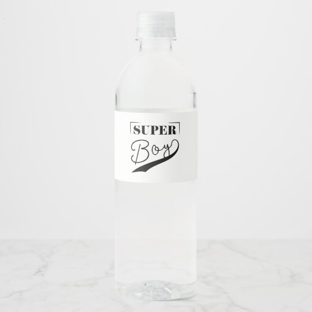 Etiqueta Para Botella De Agua Super Boy (Anverso)