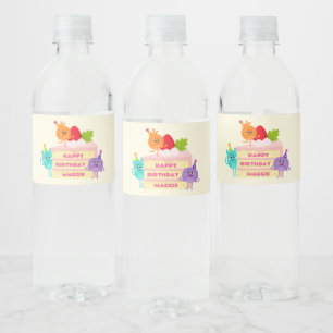 Etiqueta Para Botella De Agua Super Simple   Bumble Nums Pastel de cumpleaños