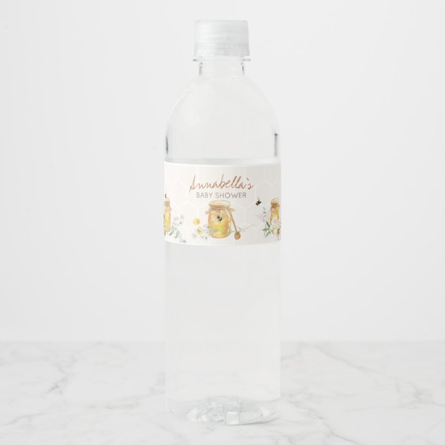 Etiqueta Para Botella De Agua Sweet Little Honey Baby Shower (Anverso)