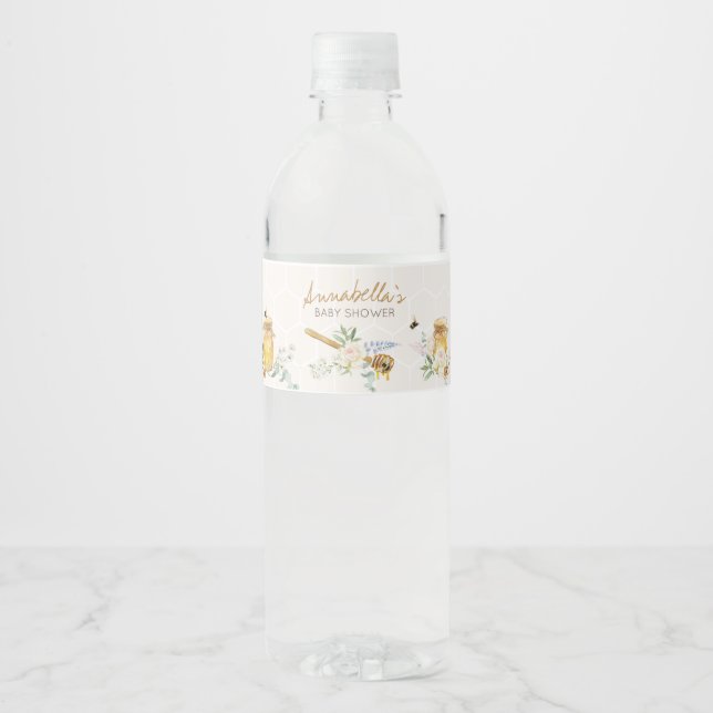Etiqueta Para Botella De Agua Sweet Little Honey Baby Shower (Anverso)