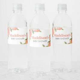 Etiqueta Para Botella De Agua Sweet Little Peach Baby Shower