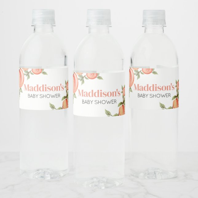 Etiqueta Para Botella De Agua Sweet Little Peach Baby Shower (Botellas)