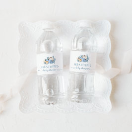 Etiqueta Para Botella De Agua Sweet Little Pumpkin Blue Autumn Baby Shower