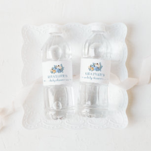 Etiqueta Para Botella De Agua Sweet Little Pumpkin Blue Autumn Baby Shower