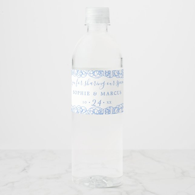 Etiqueta Para Botella De Agua Swirly (Anverso)
