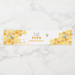 Etiqueta Para Botella De Agua Tan dulce de cumpleaños para los niños de las abej