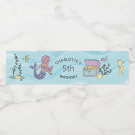 Etiqueta Para Botella De Agua Tan Skin Purple Mermaid Cumpleaños