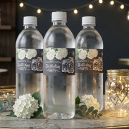 Etiqueta Para Botella De Agua Tarros de Mason de Fiesta de Cumpleaños Luces de C