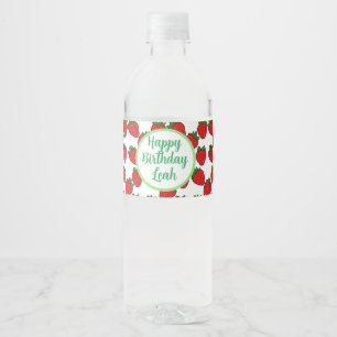 Etiqueta Para Botella De Agua Tema de la fiesta de cumpleaños de fresa