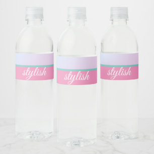 Etiqueta Para Botella De Agua Tendencias contemporáneas azul rosa azul teñido