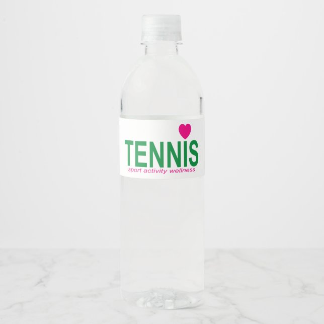 Etiqueta Para Botella De Agua Tenis (Anverso)