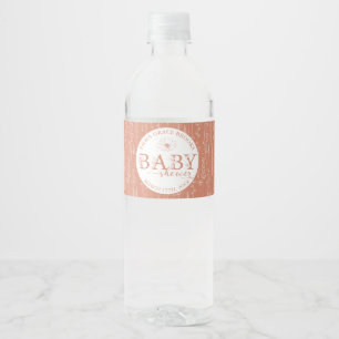Etiqueta Para Botella De Agua Terracota Fiesta de Bebé de Flor Silvestre