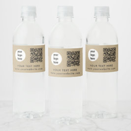 Etiqueta Para Botella De Agua Texto de código QR del logotipo de la empresa Kraf
