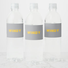 Etiqueta Para Botella De Agua Texto personalizado desvanecido en amarillo sobre 