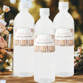 Etiqueta Para Botella De Agua Tienda de Libros Antiguos Baby Shower Flor Silvest