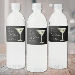Etiqueta Para Botella De Agua Tini Bit mayor Martini Birthday Party