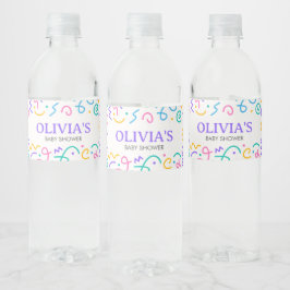 Etiqueta Para Botella De Agua Tiny Human Shindig Baby Shower