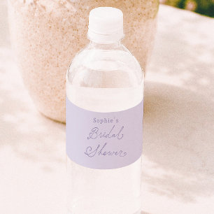 Etiqueta Para Botella De Agua Tipografía Cottagecore Morada para Despedida de So