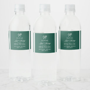 Etiqueta Para Botella De Agua Tira verde Tenis Despedida de soltera Moderno eleg