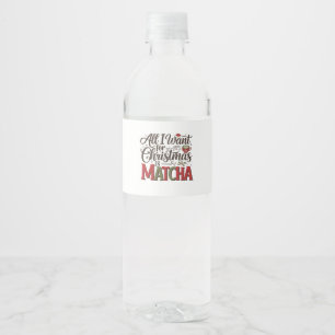 Etiqueta Para Botella De Agua Todo lo que quiero para Navidad es café verde Matc
