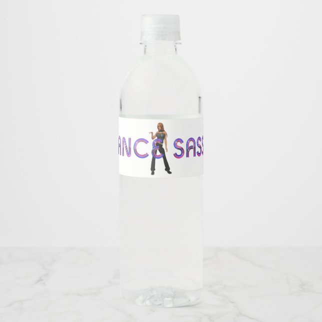 Etiqueta Para Botella De Agua TOP Dance Sassy (Anverso)