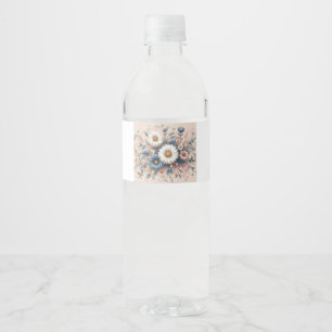 Etiqueta Para Botella De Agua Transforme su espacio con elegante floral de marga