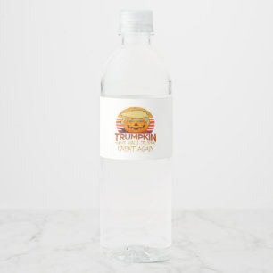 Etiqueta Para Botella De Agua Trumpkin Halloween Funny Classic