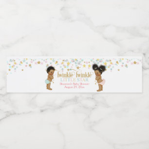 Etiqueta Para Botella De Agua Twinkle Estrella Pequeña Género Bebé étnico neutra