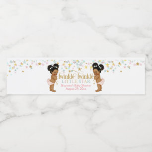 Etiqueta Para Botella De Agua Twinkle Little Star Twins Chicas Puffs