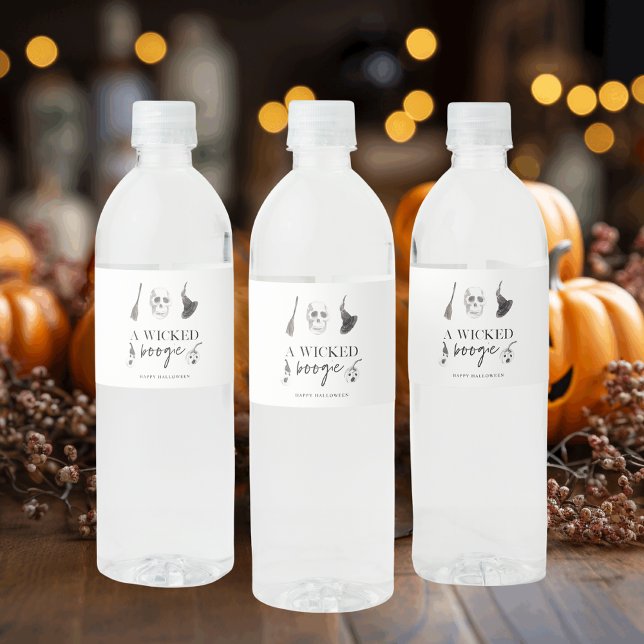 Etiqueta Para Botella De Agua Un Boogie Malvado | Feliz Halloween (Subido por el creador)