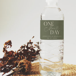 Etiqueta Para Botella De Agua Un día más Boda ensayo Sage Green