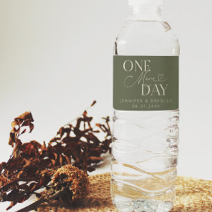 Etiqueta Para Botella De Agua Un día más Boda ensayo Sage Green