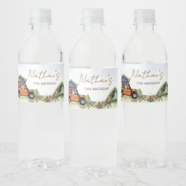 Etiqueta Para Botella De Agua Un Feliz Cumpleaños de Camping